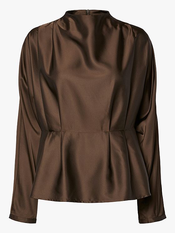 Y.A.S Yera Long Sleeve Top Chocolate Brown