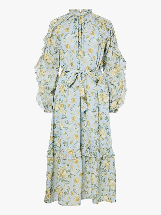 Y.A.S Matira Long Sleeve Long Dress Blå