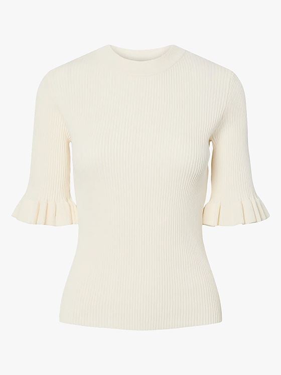 Y.A.S Mikla Short Sleeve Knit Top Pristine