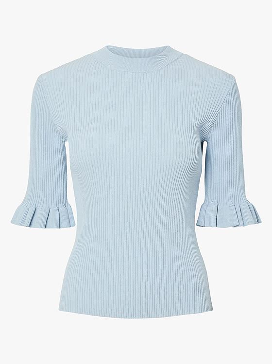 Y.A.S Mikla Short Sleeve Knit Top Skyway