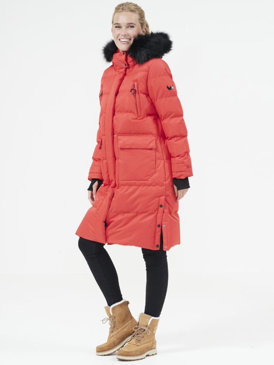 WHISTLER Frida Long Puffer Jacket - RØD 
