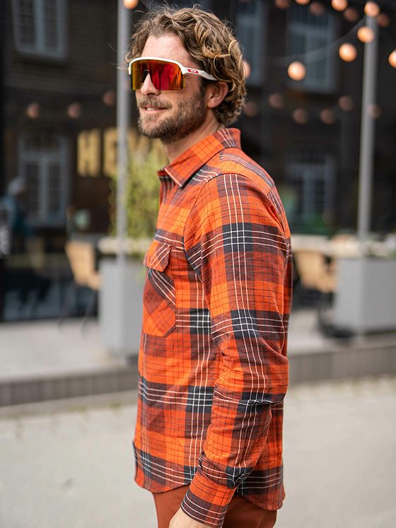 Helly Hansen Lokka Organic Flannel Long Sleeve Shirt Iron Oxide Plaid