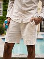 Selected Homme Reg Mads Linen Shorts Pure Cashmere