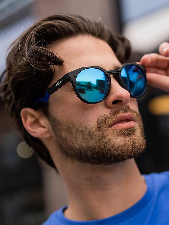 Oakley HSTN Brilleglass: Prizm Sapphire Polarized Brilleglass / Innfatning: Matte Black